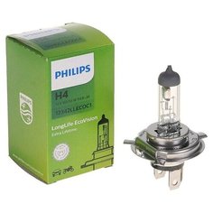 Лампа автомобильная галогенная Philips LongLife EcoVision 12342LLECOC1 H4 60/55W 1 шт.