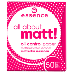 Essence Матирующие салфетки All about matt! 50 шт. розовые