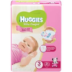 Huggies подгузники Ultra Comfort для девочек 3 (5-9 кг), 21 шт.