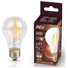Лампочка светодиодная FILAMENT груша E27 13W 4000K дневной свет REV 32480 5