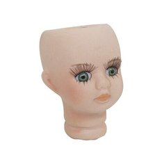 27033 Фарфоровая заготовка №2 Голова для девочки: 4,5см*6,8см гл.-зелён. АЙРИС пресс