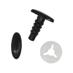 Глазки овальные плоские, с фиксатором, цв. черный, 10*4мм, 24 шт/упак АЙРИС пресс