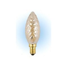 Лампа накаливания Comtech декоративная Свеча витая GB 60 E14 TWISTED янтарная