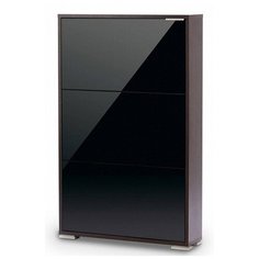 Обувница Vental Вива-3LW Венге-Black стекло