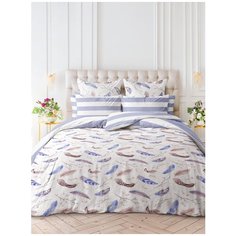 Комплект постельного белья Verossa Percale 1,5СП "Plumalent", наволочки 50х70, пододеяльник на молнии 148х215, 100% хлопок