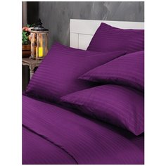 Комплект постельного белья Verossa Stripe 2,0СП "Violet", наволочки 50х70, пододеяльник 180х215, ткань страйп-сатин, 100% хлопок