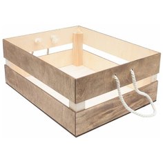 КО-6 Деревянная заготовка из фанеры Кашпо с ручками 25,6*30*12см (дуб) Astra & Craft