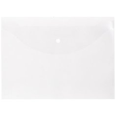 Папка-конверт на кнопке Attache А4, 100 мкм, прозрачный