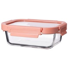 Контейнер для еды Smart Solutions стеклянный 370 мл розовый ID370RC_488C