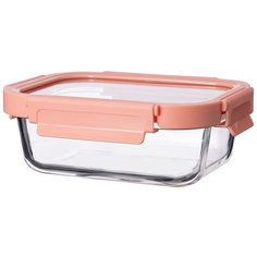 Контейнер для еды Smart Solutions стеклянный 640 мл розовый ID640RC_488C