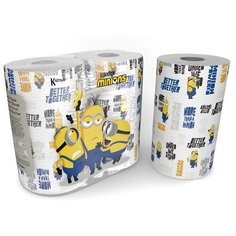 Полотенца бумажные "Миньоны" с рисунком, серия Disney, 3 сл, 2 рул/75 л, World Cart