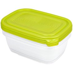 Rotho Набор контейнеров Sunshine 3 х 1 л, прозрачный/зеленый