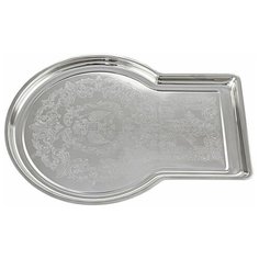 Поднос д/самовара с гравир. рисунком латунный Кольчугинский мельхиор