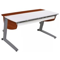 Стол детский Астек-Элара Прайм с ящиком 120x70 см белый/яблоня/серый