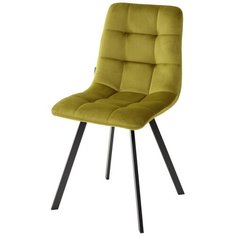 Стул CHILLI SQUARE OLIVA / Олива, велюр, черный металлический каркас / М-Сити для кухни, для гостиной / BLUVEL-75 / М-City