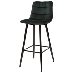 Барный стул LECCO DARK GREEN (1 шт.) / темно-зеленый, велюр, черный металлический каркас / стул М-Сити для кухни, для гостиной, для бара / UF910-14 / М-City