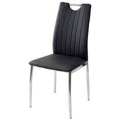 Стул COMFORT (4 штуки) / Черный, экокожа, хромированный металлический каркас, PU / М-Сити для кухни, для гостиной / 999 / #605 / M-City