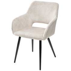 Стул ALLY (2 штуки) / античный светло-бежевый,велюр, черный металлический каркас / М-Сити для кухни, для гостиной / VBP-206 / M-City