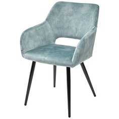 Стул ALLY (2 штуки) / античный зеленый, велюр, черный металлический каркас / М-Сити для кухни, для гостиной / VBP-216 / M-City