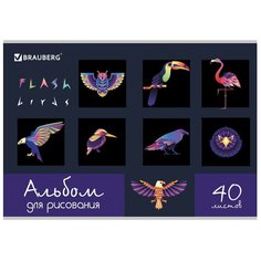 Альбом для рисования BRAUBERG Птицы 29.7 х 21 см (A4), 100 г/м², 40 л.