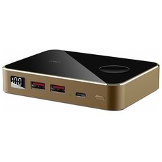 Внешний аккумулятор Prestigio Graphene Fast Charging Powerbank 10000 мАч, золотой (PPB112G_GD)