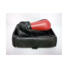 Ручка КПП /2114-2115/ кожан. с чехлом+рамка, красная (Azard)