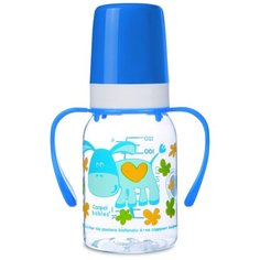 Бутылочка Canpol Cheerful animals трит., с ручк., с сил. соской, 120 мл, 3м+, арт. 11/823prz, ослик