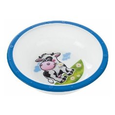 Миска пластиковая Canpol Little cow арт. 4/416, 4м+, цвет синий, рисунок коровка