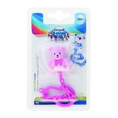 Клипса-держатель для пустышек Canpol Медвежонок с сердечком арт. 10/874 цвет розовый