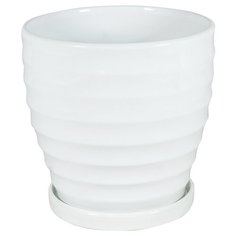 Кашпо для цветов "Полоски" 20*20 см, цвет белый Rettal