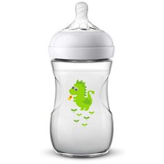 Philips AVENT Бутылочка полипропиленовая Natural SCF070/24, 260 мл Динозаврик, с 1 месяцев, белый