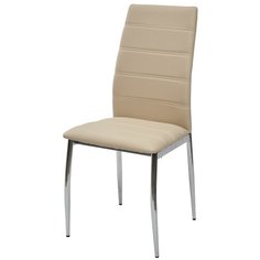 Стул DESERT 603 BEIGE / 4 шт. / Бежевый, экокожа, хромированный металлический каркас / для кухни, для гостиной / #718 / M-City