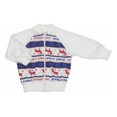 Толстовка Lucky Child Скандинавия размер 80-86, белый/синий