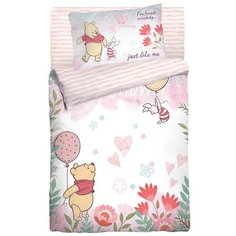 Комплект детского постельного белья в кроватку Облачко "Winnie Pooh", наволочка 40х60, простыня на резинке, 100% хлопок