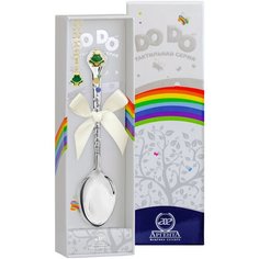 АргентА Набор детский ожерелье с ложкой из серебра с позолотой Лягушонок (2 шт.)