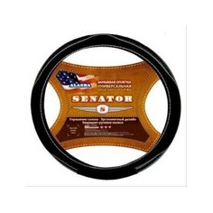 Оплетка руля (M) 2108-15, иномарки 37-39 см замша SENATOR Alaska черная (Azard Group)
