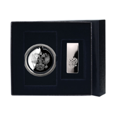 АргентА Набор серебряный Герб (зажим + закладка)