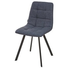 Стул CHILLI SQUARE (1 шт.) / синяя сталь, экокожа, черный металлический каркас, PU / RU-03 / стул М-Сити для кухни, для гостиной / М-City