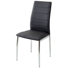 Стул DESERT 603 BLACK / 4 шт. / Черный, экокожа, хромированный металлический каркас (Акция) / для кухни, для гостиной / #605 / M-City