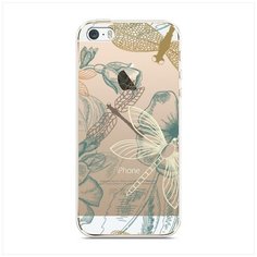 Чехол Силиконовый iPhone 5/5S/SE Тени стрекоз Case Place