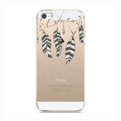 Чехол Силиконовый iPhone 5/5S/SE Гирлянда из перьев 3 Case Place