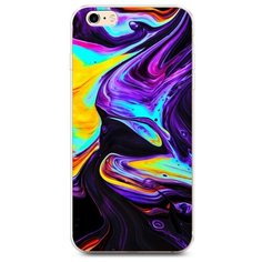 Чехол Силиконовый iPhone 6 Plus/6S Plus Фиолетовый флюид арт Case Place