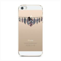 Чехол Силиконовый iPhone 5/5S/SE Гирлянда из перьев 1 Case Place