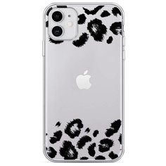 Силиконовый чехол "Окрас леопарда рамка черная" на Apple iPhone 11 / Айфон 11 Case Place