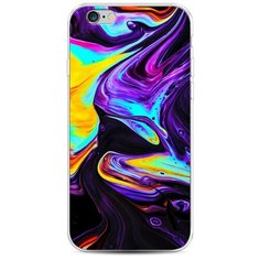 Чехол Силиконовый iPhone 6 Фиолетовый флюид арт Case Place
