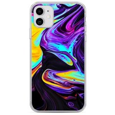 Силиконовый чехол "Фиолетовый флюид арт" на Apple iPhone 11 / Айфон 11 Case Place