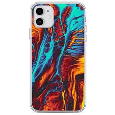 Силиконовый чехол "Желто-голубой флюид" на Apple iPhone 11 / Айфон 11 Case Place
