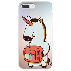 Чехол Силиконовый iPhone 8 Plus Единорог и телевизор Case Place
