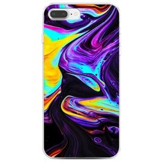 Чехол Силиконовый iPhone 7 Plus Фиолетовый флюид арт Case Place