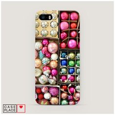 Чехол Пластиковый iPhone 5/5S/SE Елочные игрушки Case Place